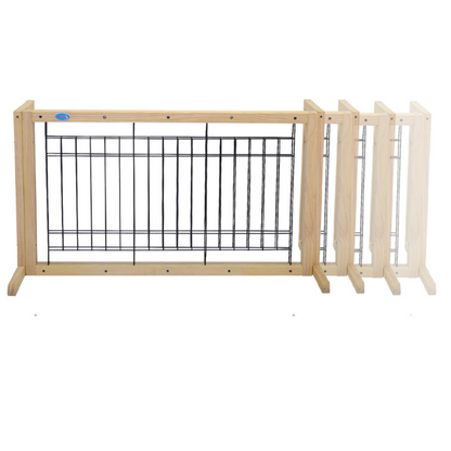 Solid Wood Indoor Freestanding Adjustable Pet Gate 21"