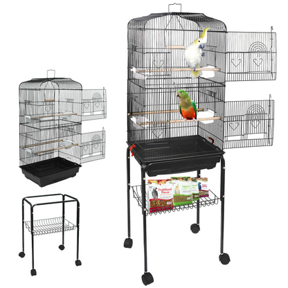 Portable Large Big Bird Cage With Wheels 59"