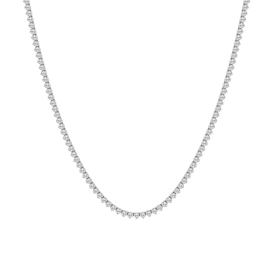 Silver Three-Prong Tennis Necklace - Sample Sale