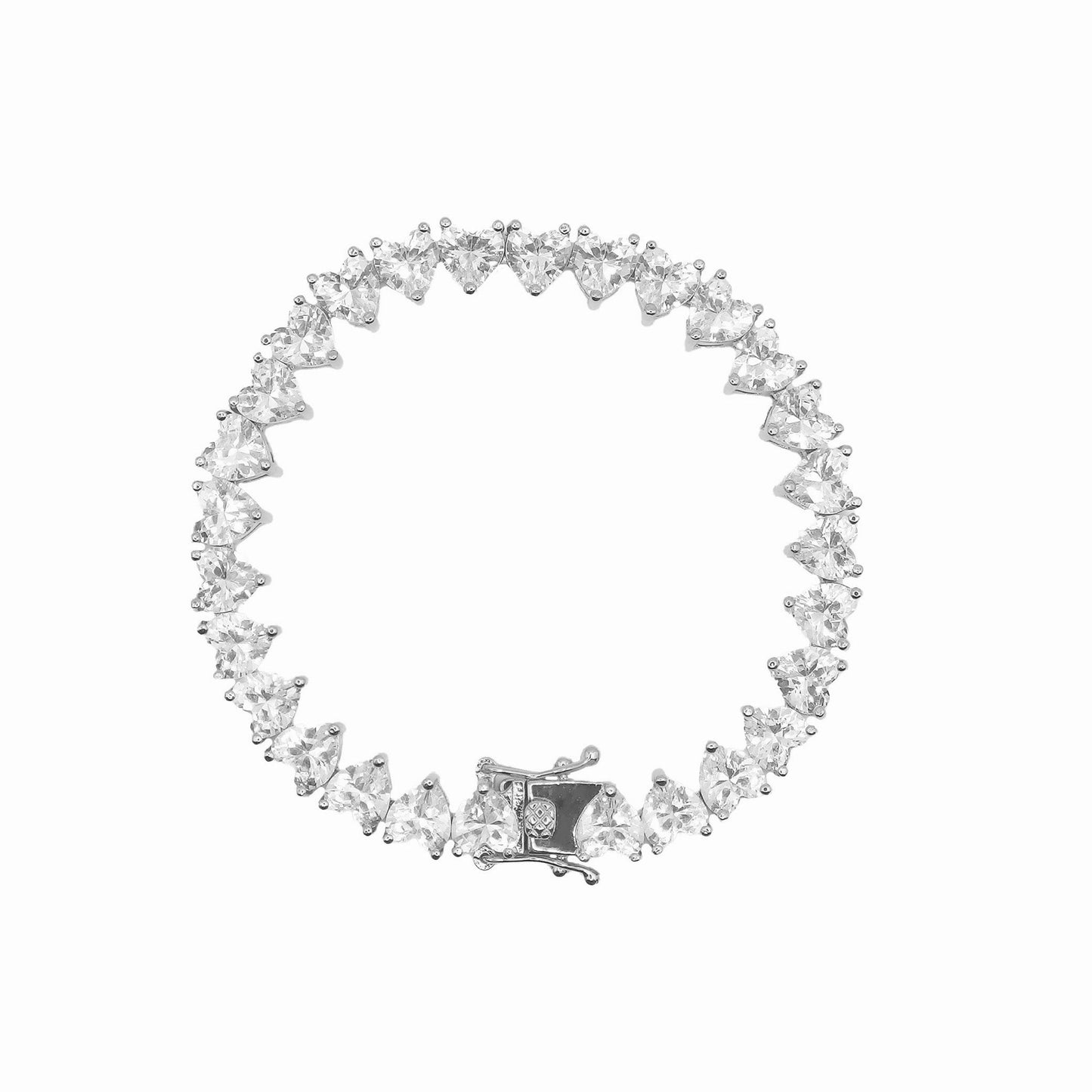 Dazzling Silver-Plated Bracelet with Premium AAAAA Cubic Zirconia