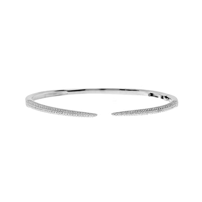 Adjustable Rhodium-Plated Silver Cuff with Cubic Zirconia