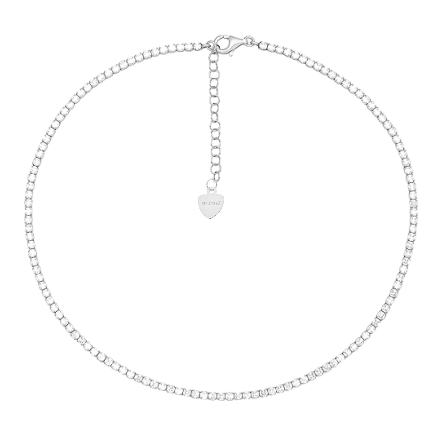 Nadine Sparkling Tennis Necklace - Silver