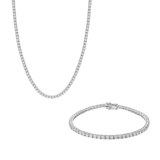 TYRA SILVER TENNIS JEWELRY SET