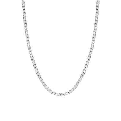 Silver Tyra Tennis Necklace with AAAAA Cubic Zirconia