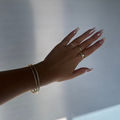 DARIA GOLD BANGLE with CZ Stones