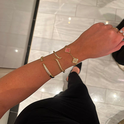 KIMBERLEY GOLD CUFF BRACELET with CZ Accents