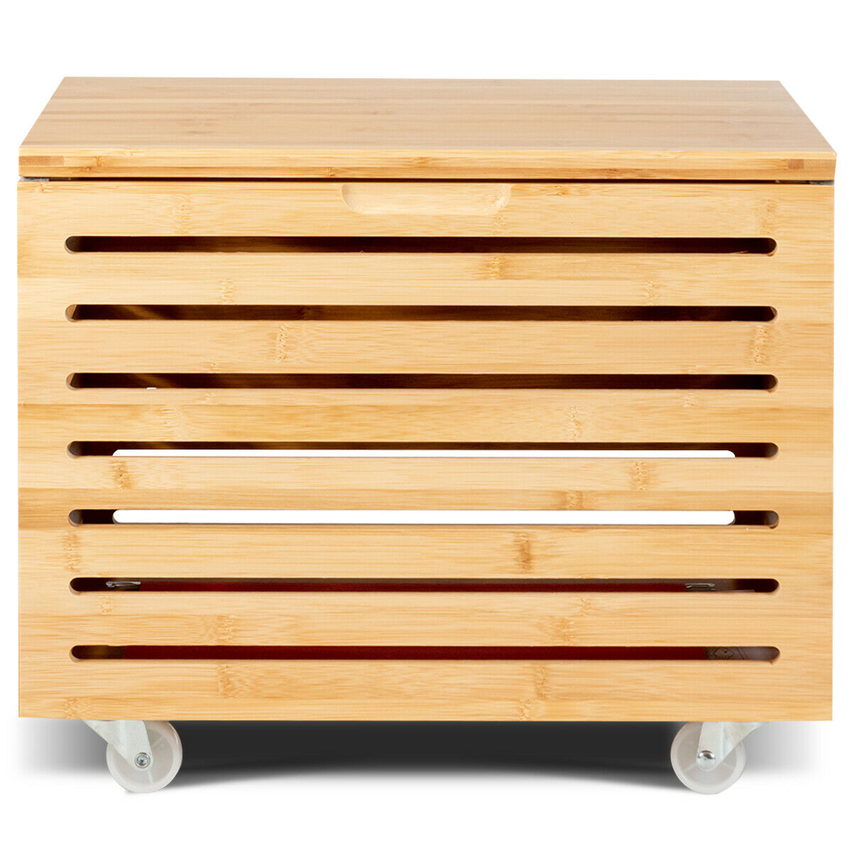 Portable Rolling Large Wooden Toy Storage Chest Box